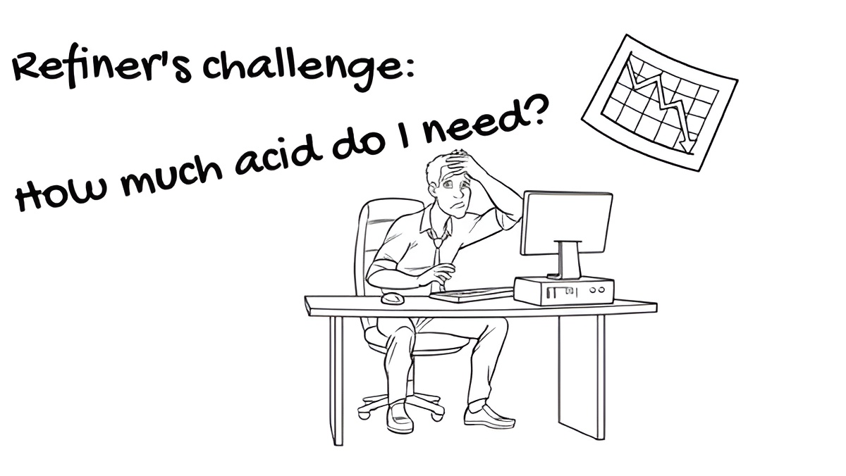 Person pondering acid requirement