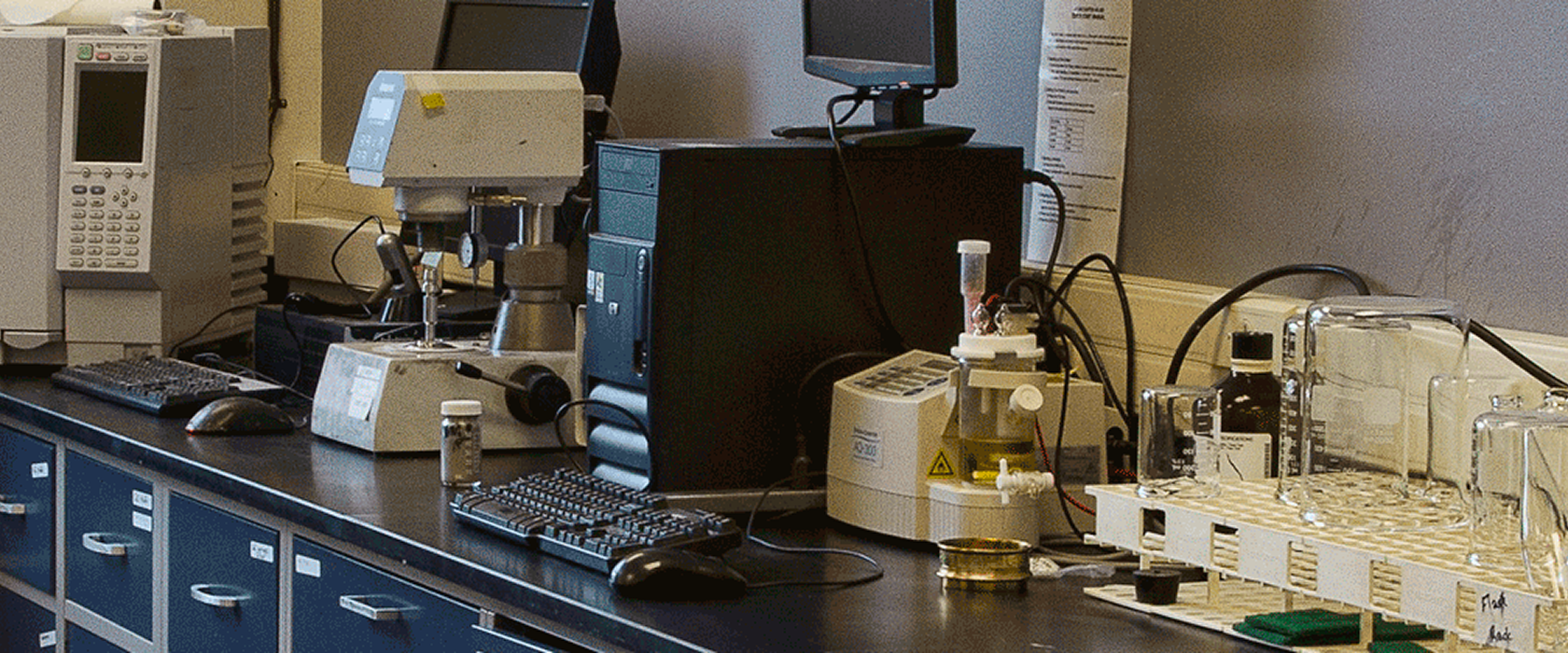 Scientific instruments in a lab setting