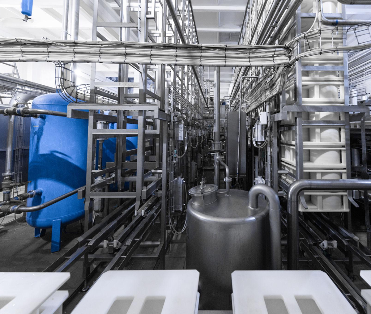 Complex factory piping system